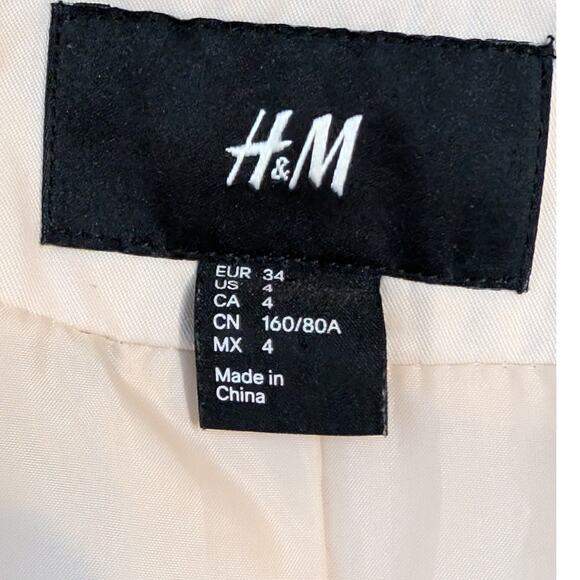 H&M Hooded Rain Coat Utility Jacket Beige Taupe Size 4 - Picture 4 of 16